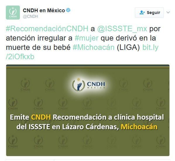 Muere bebé tras recibir atención médica inadecuada en Michoacán - cndh-michoacan