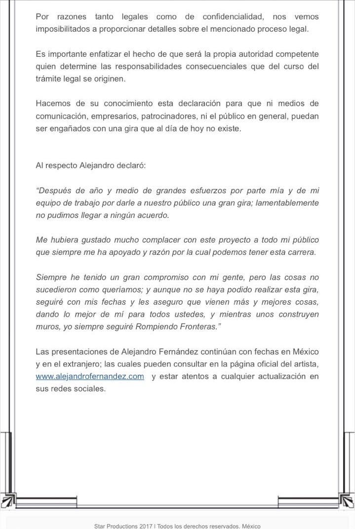 Confirman demanda de Alejandro Fernández contra Luis Miguel - comunicado-alejandro-fernandez-luis-miguel-2