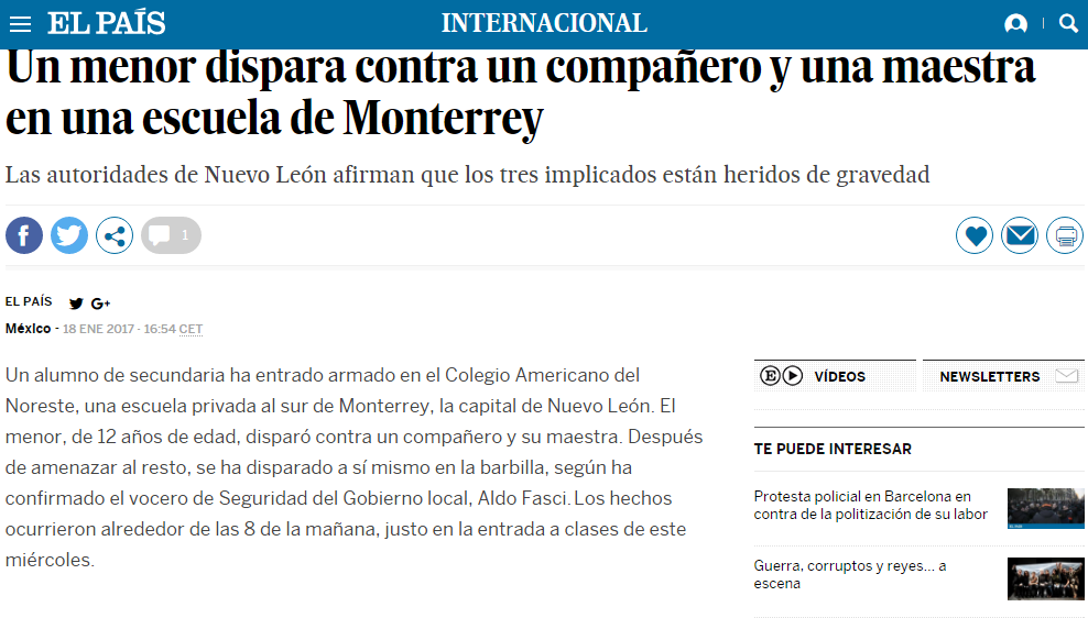 Reacciones internacionales por agresión en colegio de Monterrey - el-pais