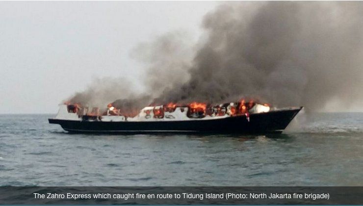 Mueren 23 personas al incendiarse un transbordador en Indonesia