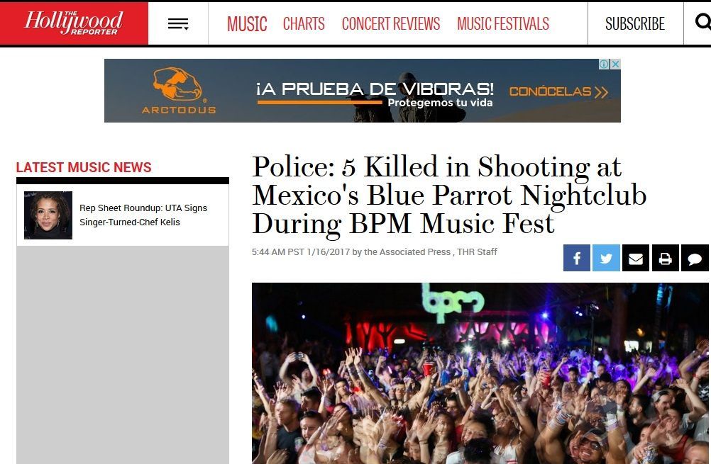 Medios internacionales destacan tiroteo en Playa del Carmen - holliwood-reporterplaya