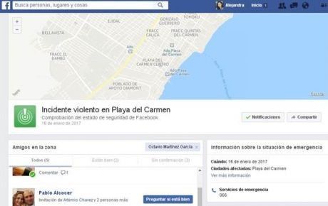 Facebook activa alerta por tiroteo en Playa del Carmen Facebook activa alerta por tiroteo en Playa del Carmen
