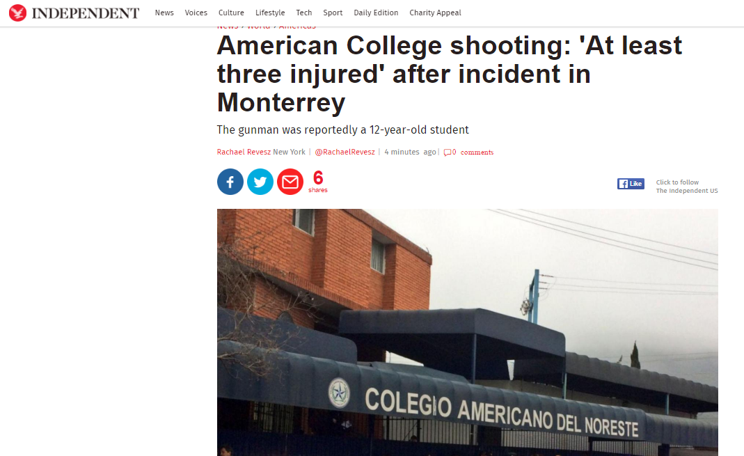 Reacciones internacionales por agresión en colegio de Monterrey - independent