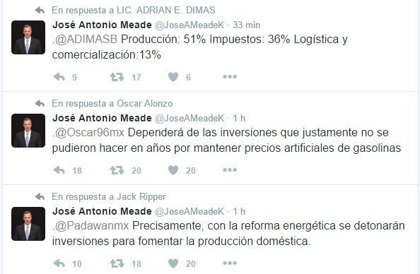 José Antonio Meade explica a tuiteros el aumento a la gasolina - meade-VI