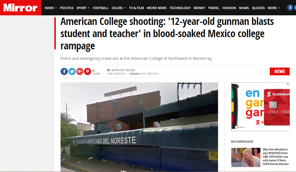 Reacciones internacionales por agresión en colegio de Monterrey - mirror