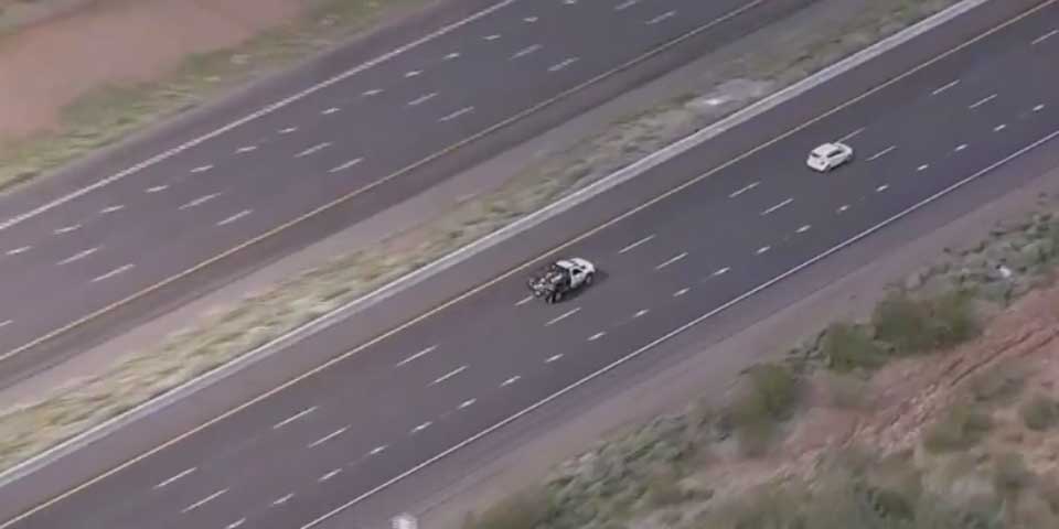 Video: persiguen a ladrón de camioneta en Arizona