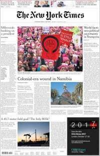 Trump, TLC y protestas en primeras planas de México y el mundo - portada-23-enero-tnyt