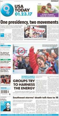 Trump, TLC y protestas en primeras planas de México y el mundo - portada-23-enero-usa-today