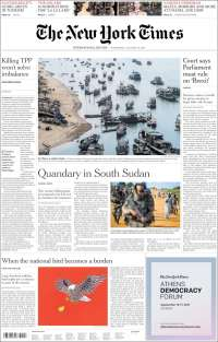 Trump, TLC y muro fronterizo en primeras planas - portada-25-enero-tnyt