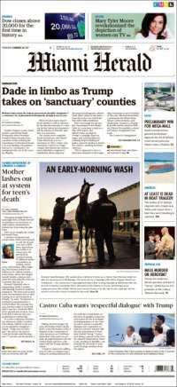 Trump acapara las primeras planas de México y el mundo - portada-26-enero-miami-herald
