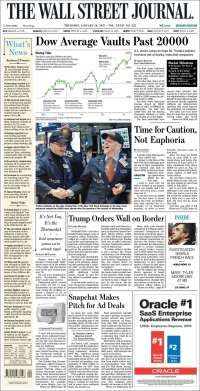 Trump acapara las primeras planas de México y el mundo - portada-26-enero-twsj