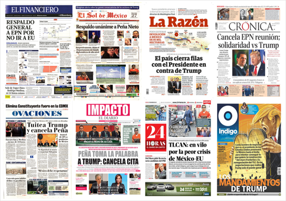 Trump y EPN acaparan las primeras planas del viernes - portada-27-enero-1