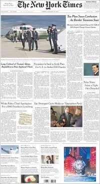 Trump y EPN acaparan las primeras planas del viernes - portada-27-enero-tnyt