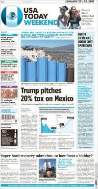 Trump y EPN acaparan las primeras planas del viernes - portada-27-enero-usa-today