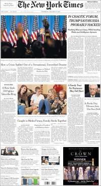 EPN y Trump en primeras planas de México y el mundo - portadas-12-enero-tnyt