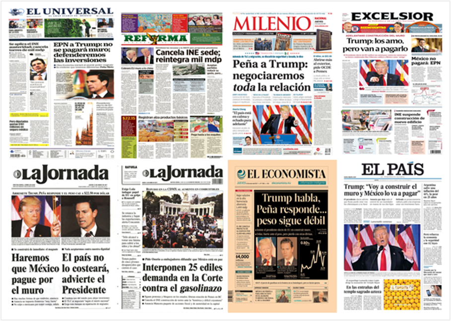 EPN y Trump en primeras planas de México y el mundo