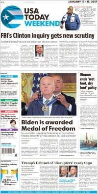 EPN, Meade y Obama en primeras planas del viernes - portadas-13-enero-usa-today