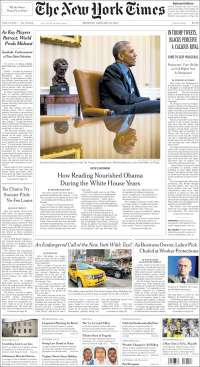 Gasolinazo y Obama en primeras planas del lunes - portadas-16-enero-tnyt