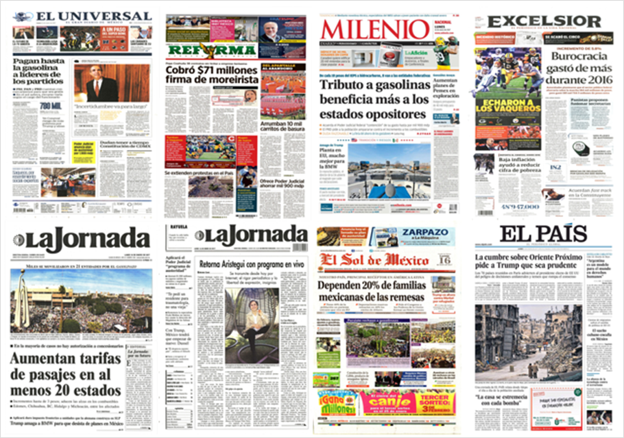 Gasolinazo y Obama en primeras planas del lunes