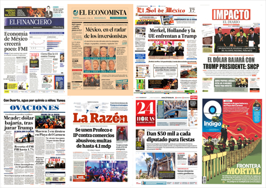 BMW, Trump y Obama en primeras planas del martes - portadas-17-enero-1