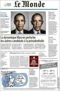 BMW, Trump y Obama en primeras planas del martes - portadas-17-enero-francia