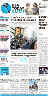 BMW, Trump y Obama en primeras planas del martes - portadas-17-enero-usa-today