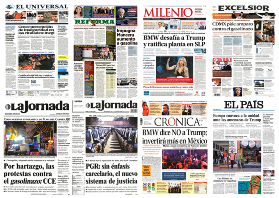 BMW, Trump y Obama en primeras planas del martes