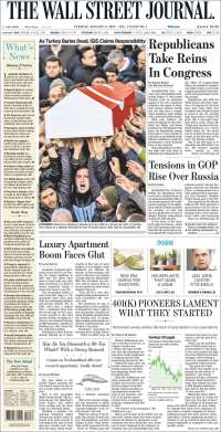 Alza en precios de gasolinas y luz en primeras planas del martes - portadas-3-enero-twsj