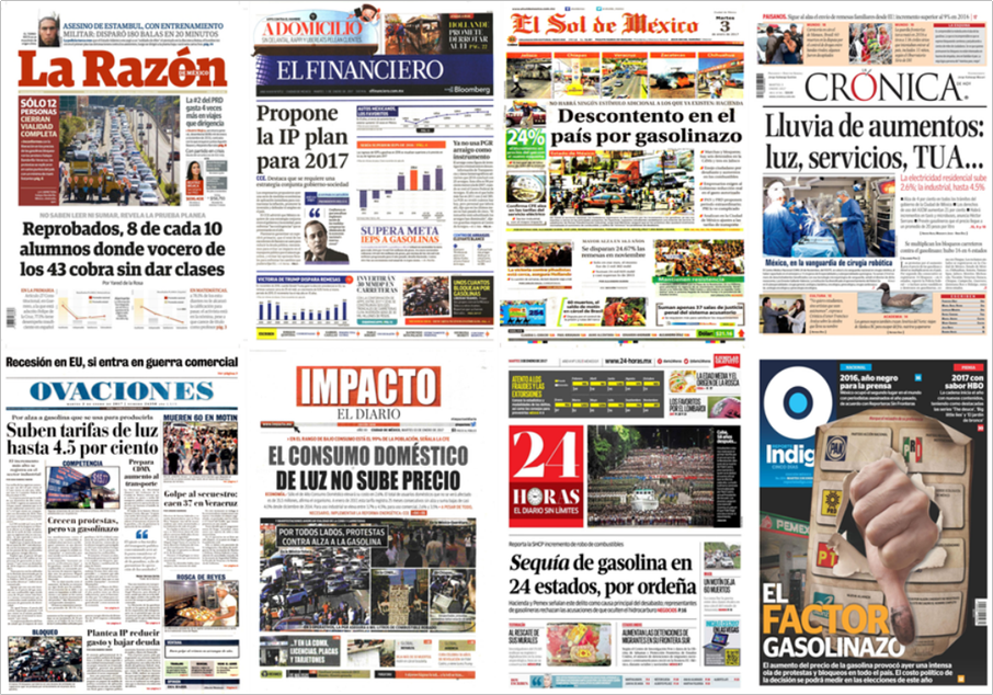 Alza en precios de gasolinas y luz en primeras planas del martes - portadas-3-enero1