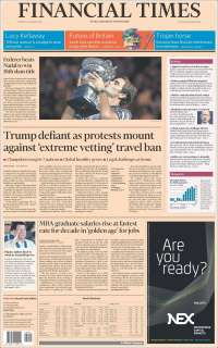 Protestas contra Trump acaparan las primeras planas del lunes - portadas-30-enero-financial