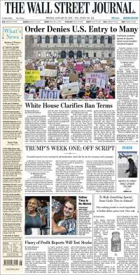 Protestas contra Trump acaparan las primeras planas del lunes - portadas-30-enero-tw