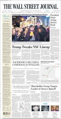 Gasolinazo y Trump en las primeras planas del martes - portadas-31-enero-twsj