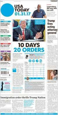 Gasolinazo y Trump en las primeras planas del martes - portadas-31-enero-usatoday