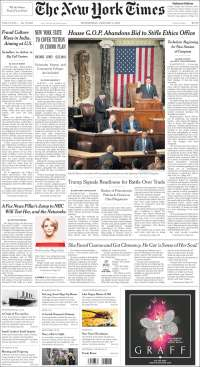 Ford, gasolinas y Congreso de EE.UU. en primeras planas - portadas-4-enero-tnyt