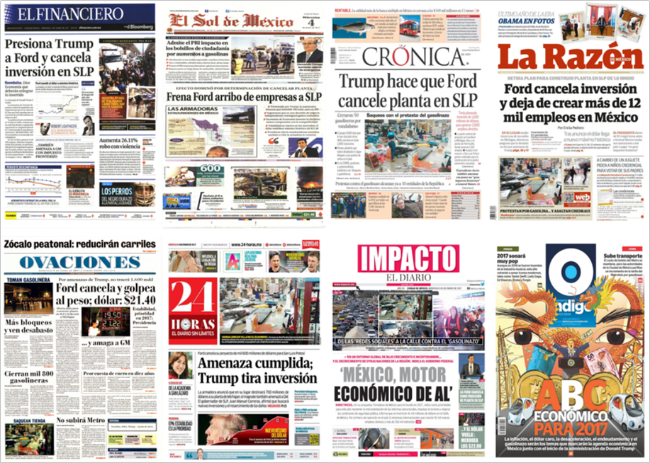 Ford, gasolinas y Congreso de EE.UU. en primeras planas - portadas-4-enero1