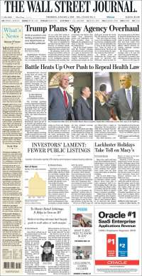 Luis Videgaray y saqueos en primeras planas del jueves - portadas-5-enero-twsj