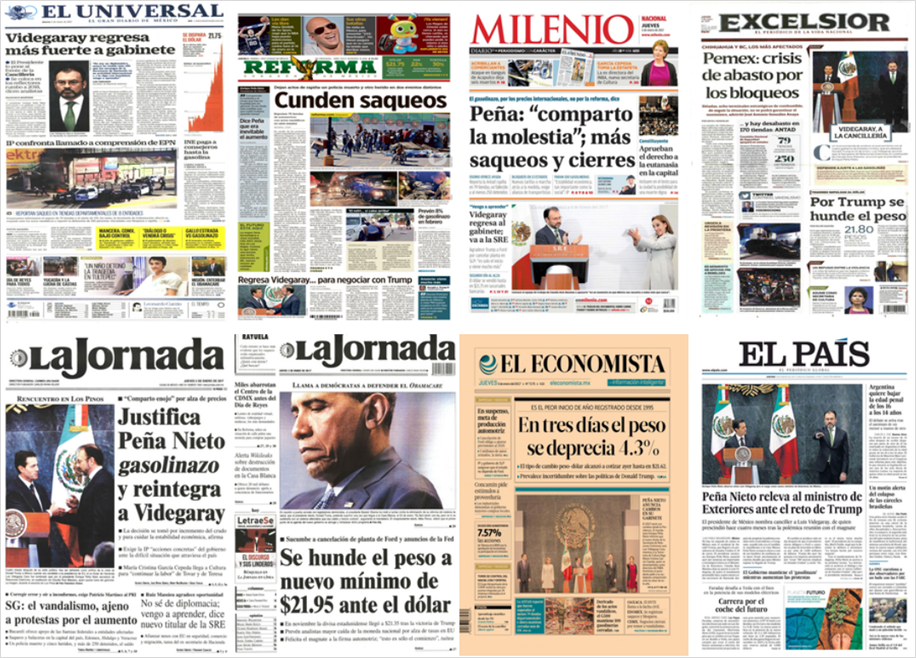 Luis Videgaray y saqueos en primeras planas del jueves