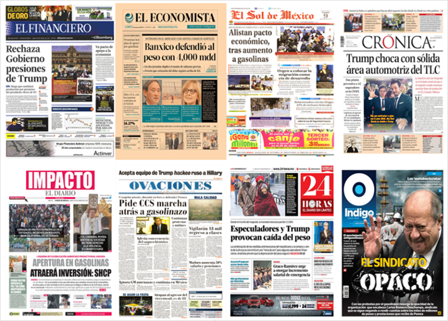 Globos de Oro y gasolina en primeras planas del lunes - portadas-9-enero-1