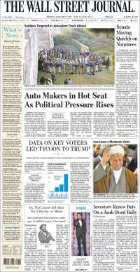 Globos de Oro y gasolina en primeras planas del lunes - portadas-9-enero-twsj