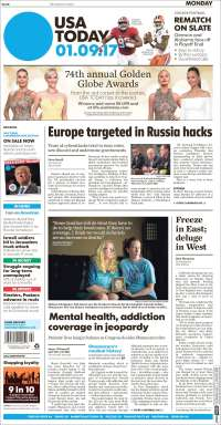 Globos de Oro y gasolina en primeras planas del lunes - portadas-9-enero-usa-today