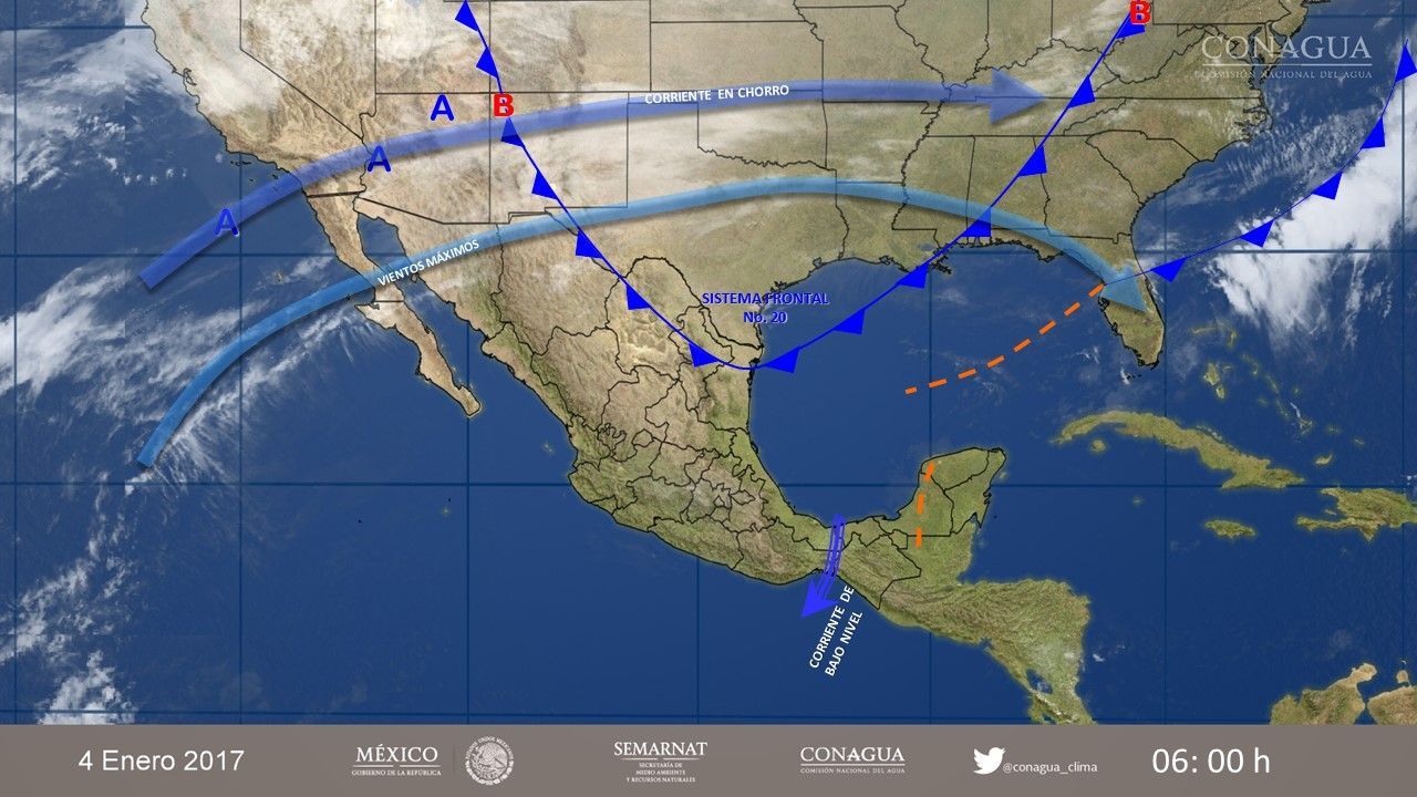 Frente frío 20 provocará tormentas fuertes en el sureste del país - pronostico-0401
