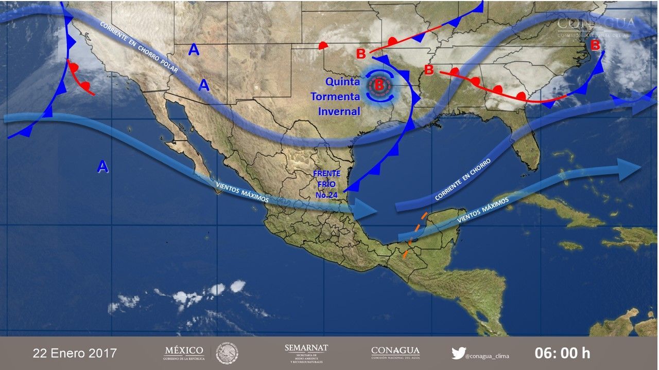 Tormentas afectaran Baja California, Veracruz, Oaxaca, Chiapas y Tabasco - pronostico-2201