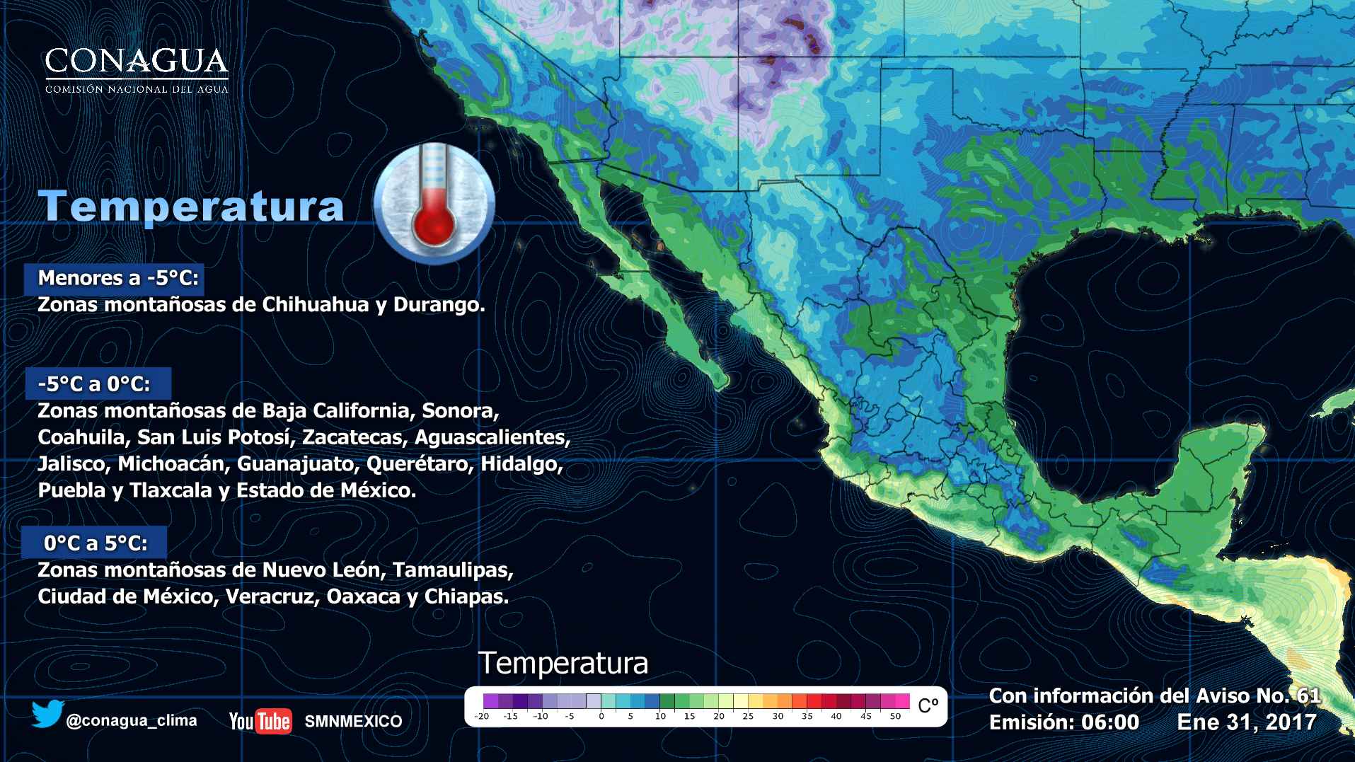 Continuará el ambiente frío en gran parte del país - pronostico-3101-2