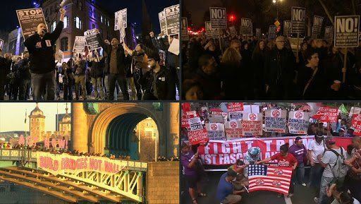 Protestan contra Trump en Londres, piden 'Puentes no muros' - protestas-trump-londres-BFMTV