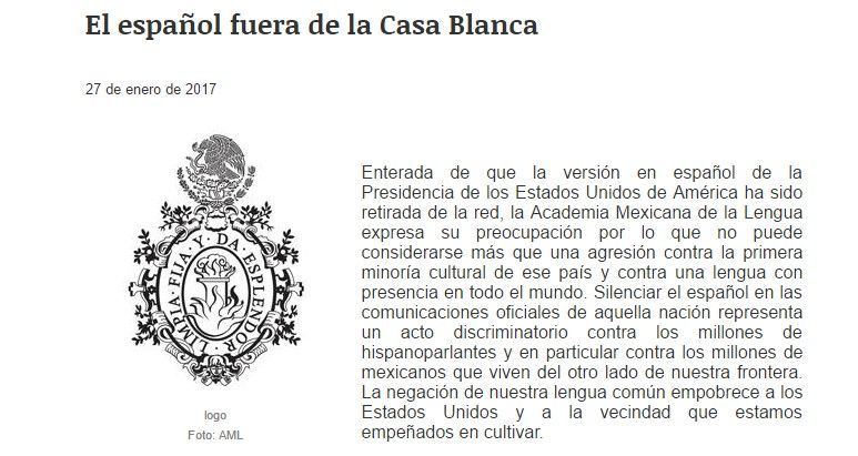 Califican como una mutilación la desaparición de la página en español de la Casa Blanca - página-en-español
