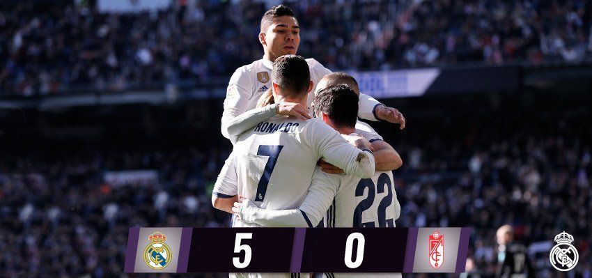 Real Madrid golea 5-0 al Granada de “Memo” Ochoa