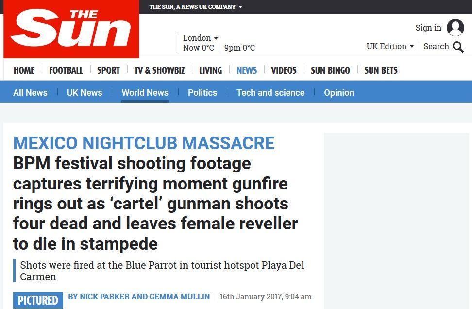 Medios internacionales destacan tiroteo en Playa del Carmen - the-sun-playa