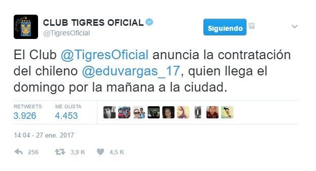 Tigres confirma contratación de Eduardo Vargas - tigres-uanl-1
