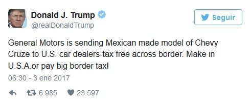 Fiat Chrysler transfiere producción de México a EE.UU. - trump-gm-tuit