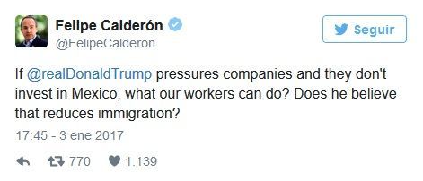 Felipe Calderón arremete contra Donald Trump - tuit-calderon-2